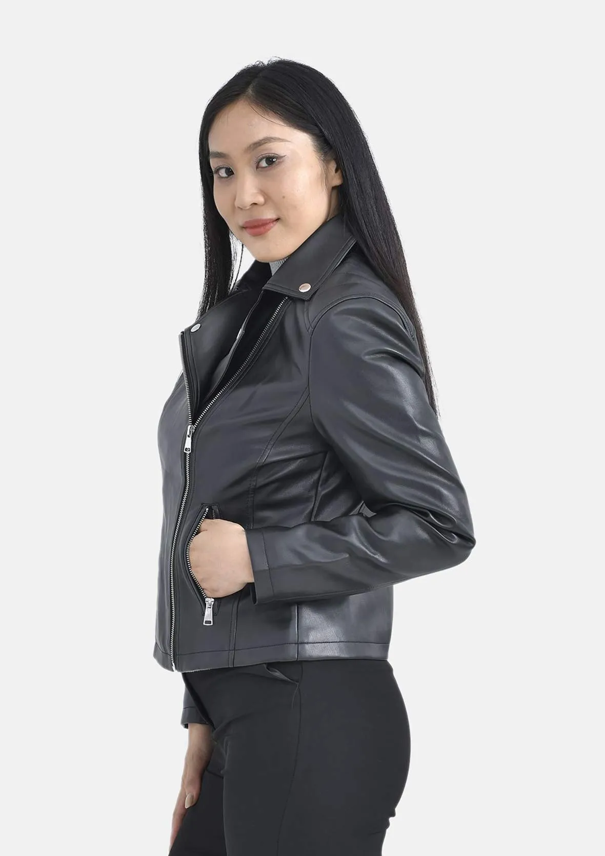 Faux Leather Biker Jacket