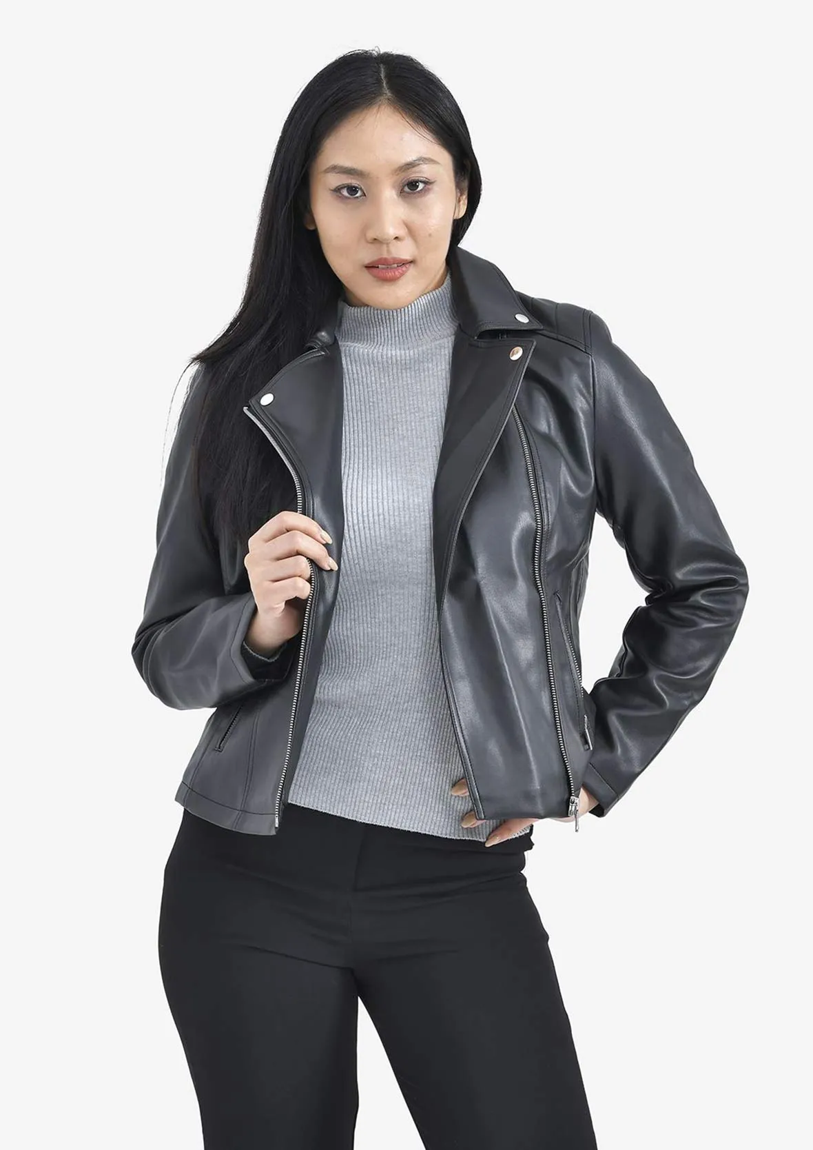 Faux Leather Biker Jacket