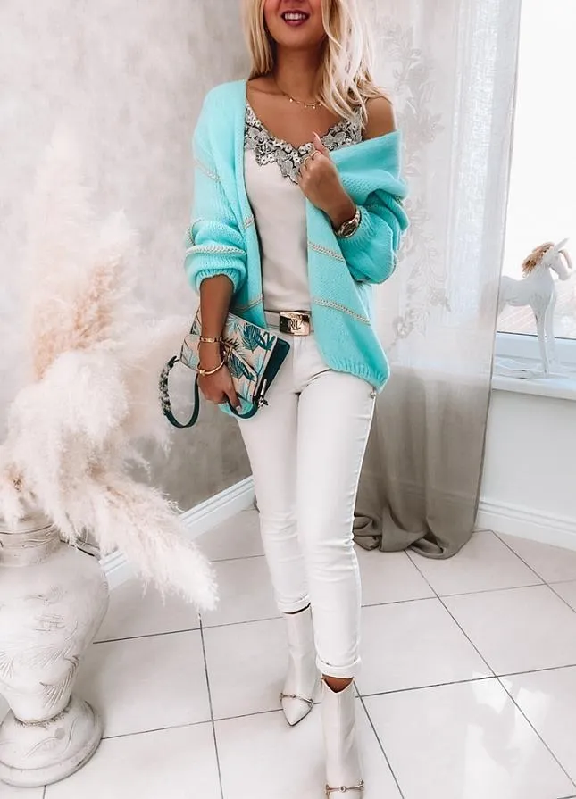 iForgirls Turquoise Slouchy Cardigan