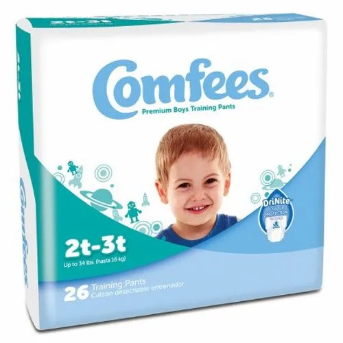 Male Toddler Training Pants Comfees  Pull On with Tear Away Seams 2T to 3T Disposable Moderate Absor Count of 26 By Attends