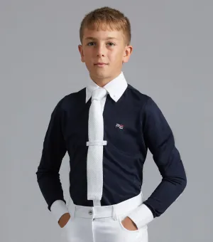 Mini Giulio Boy's Long Sleeve Show Shirt Navy