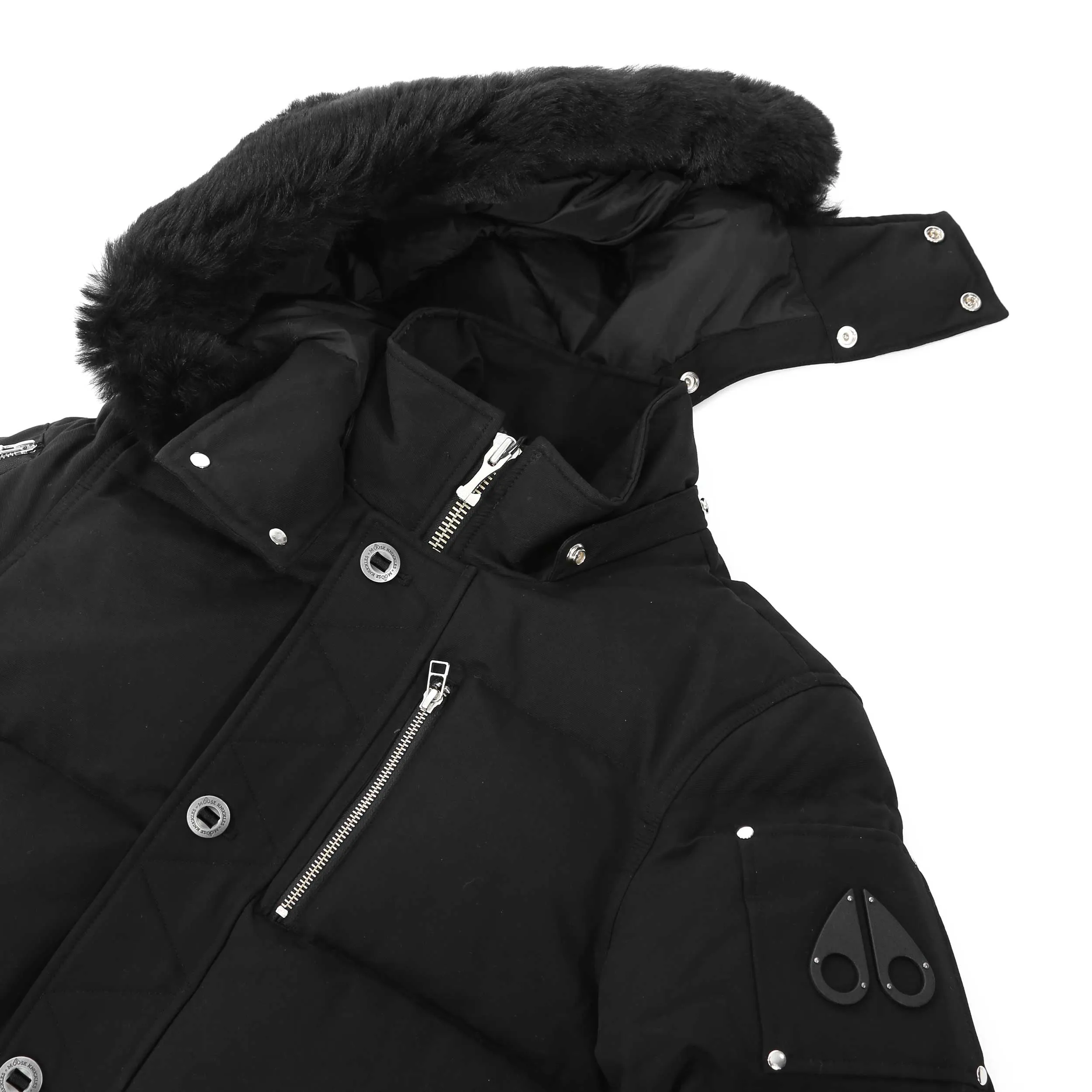 Moose Knuckles 3Q Jacket in Black & Black Fur