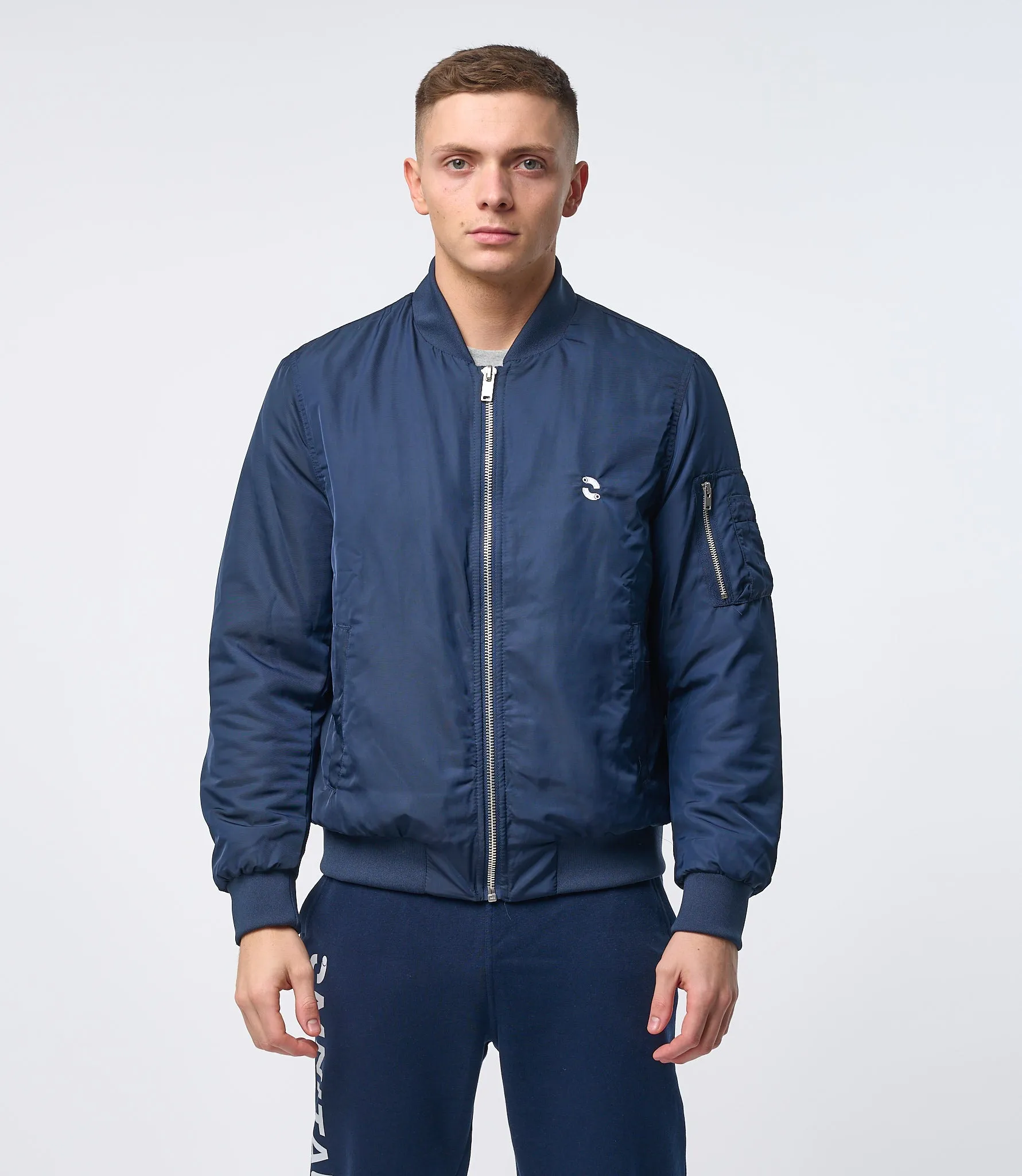 Omnitau Men's Hybrid Recycled Bomber Jacket - French Navy