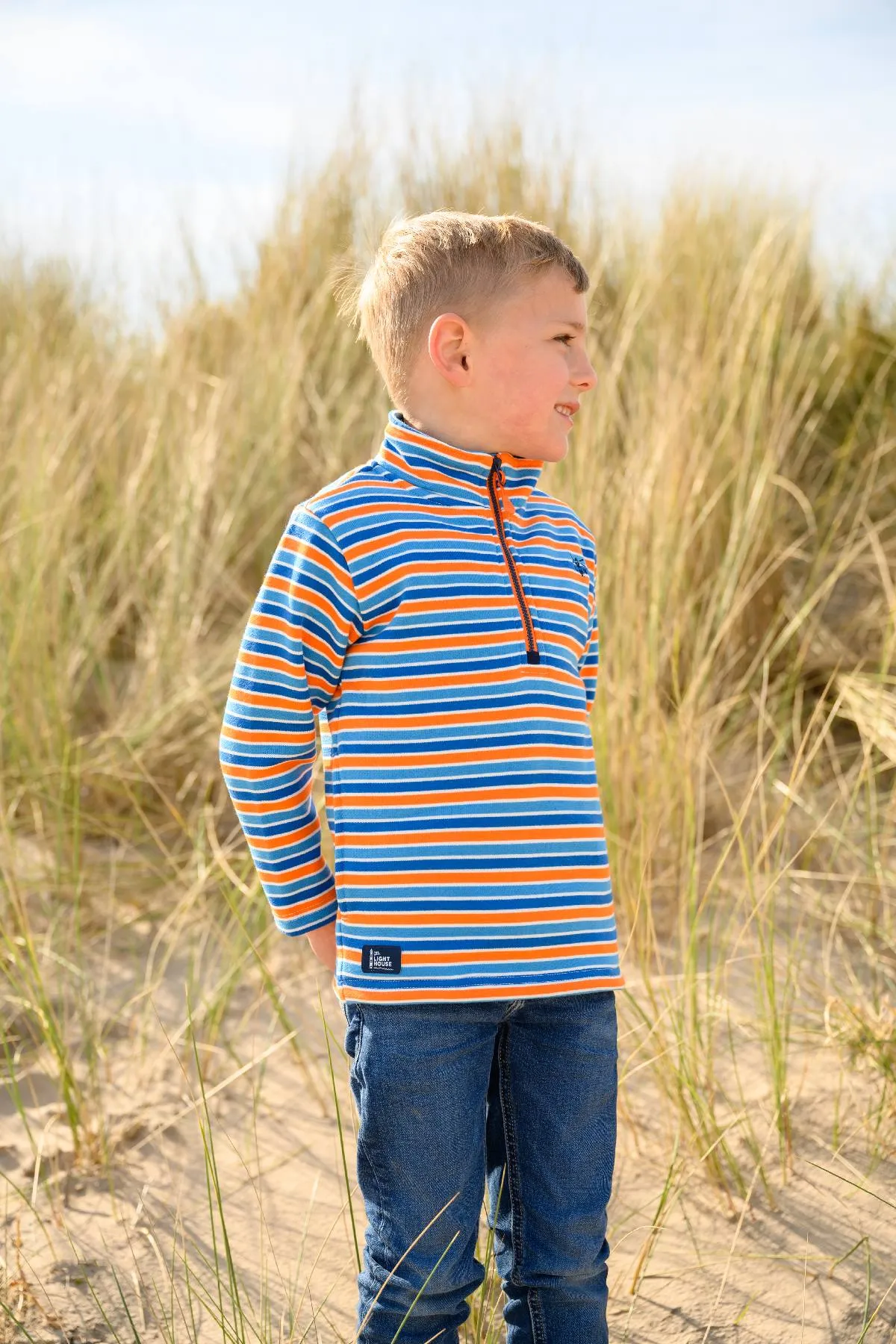 Riley Sweatshirt - Blue Orange Stripe