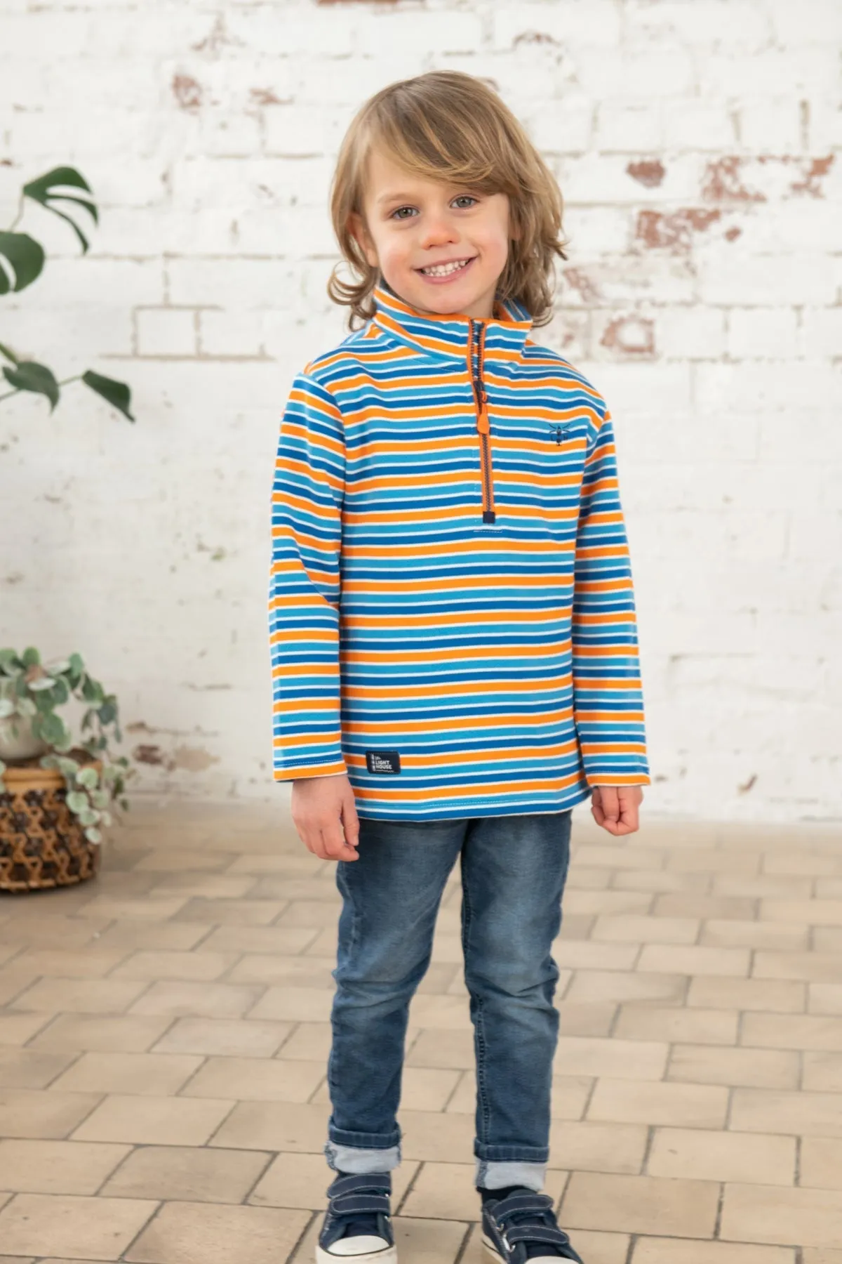 Riley Sweatshirt - Blue Orange Stripe