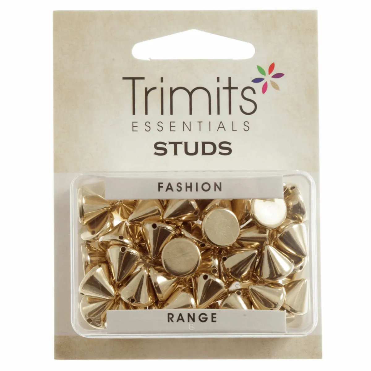 Trimits Gold Cone Sew-On Studs - 7mm (Pack of 50)