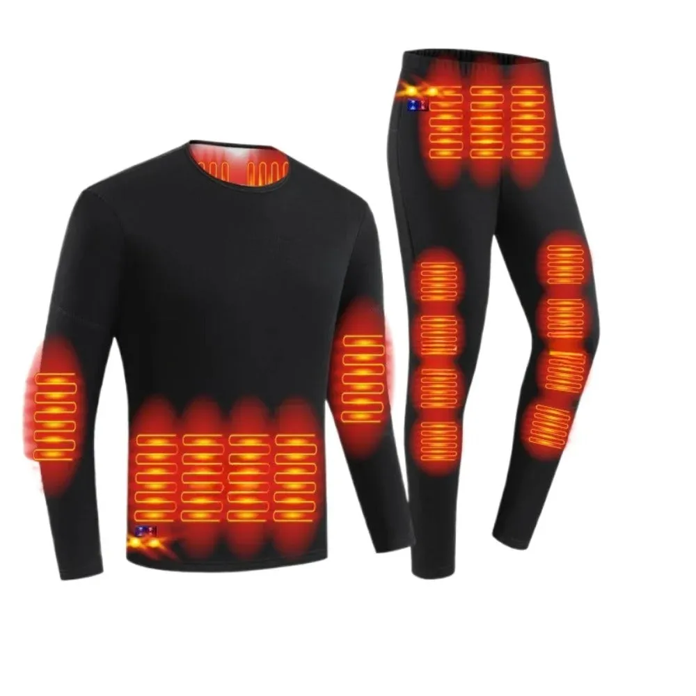 USB Heated Thermal Underwear Set - 3 Temperature Settings | Winter Warming Base Layer for Men & Women